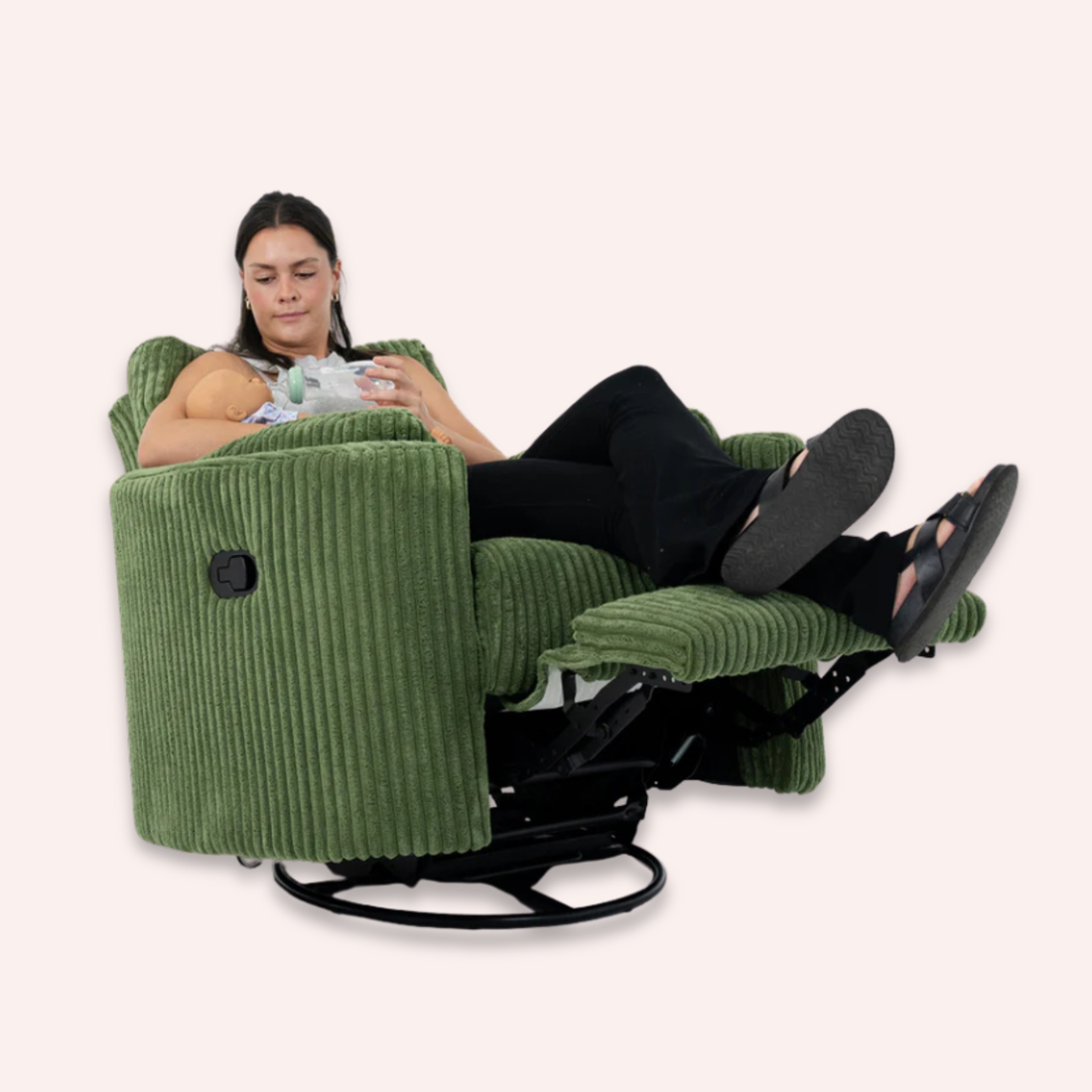 Fluff Mumma Glider Recliner Arm Chair - Sage
