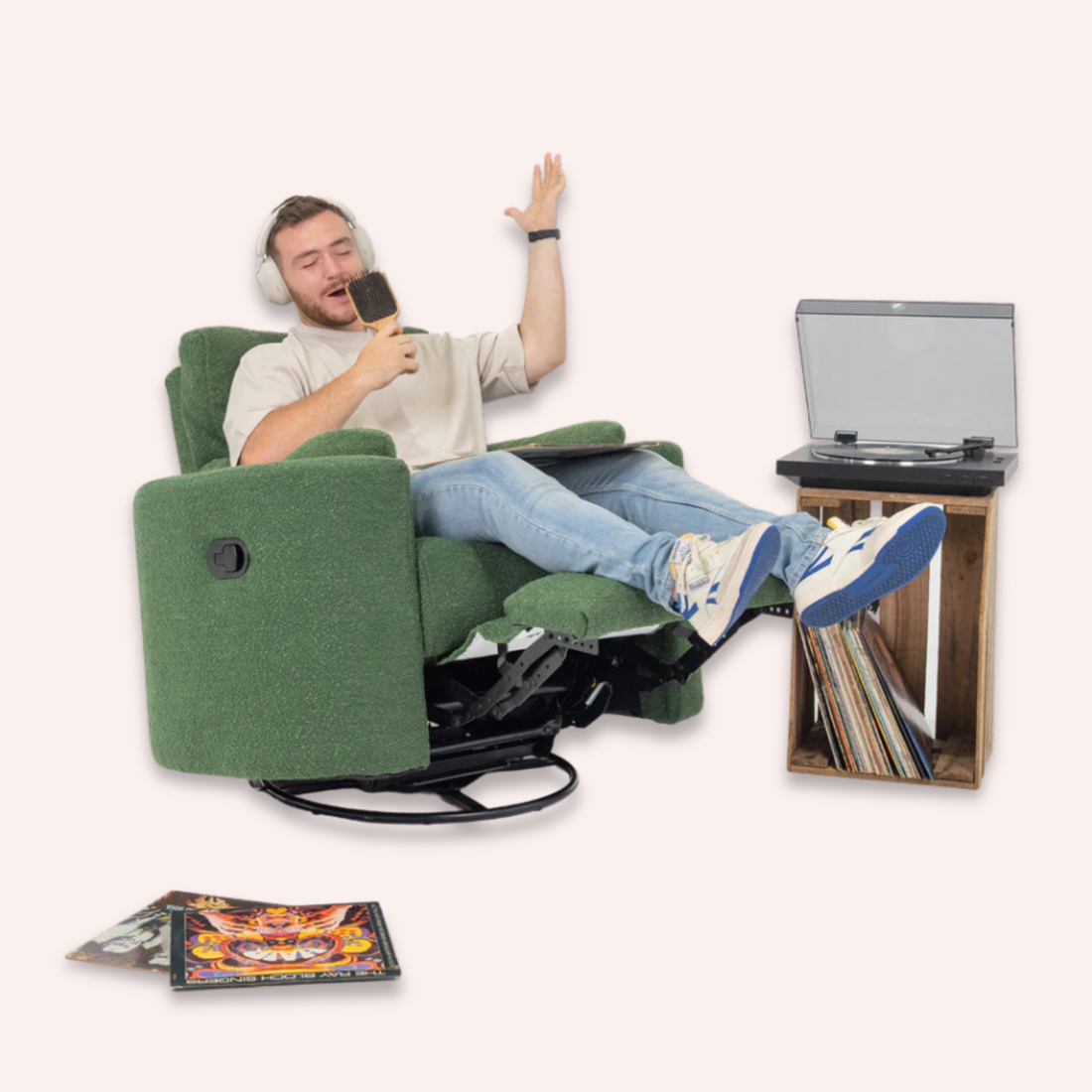 Fluff Mumma Glider Recliner Arm Chair - Forest