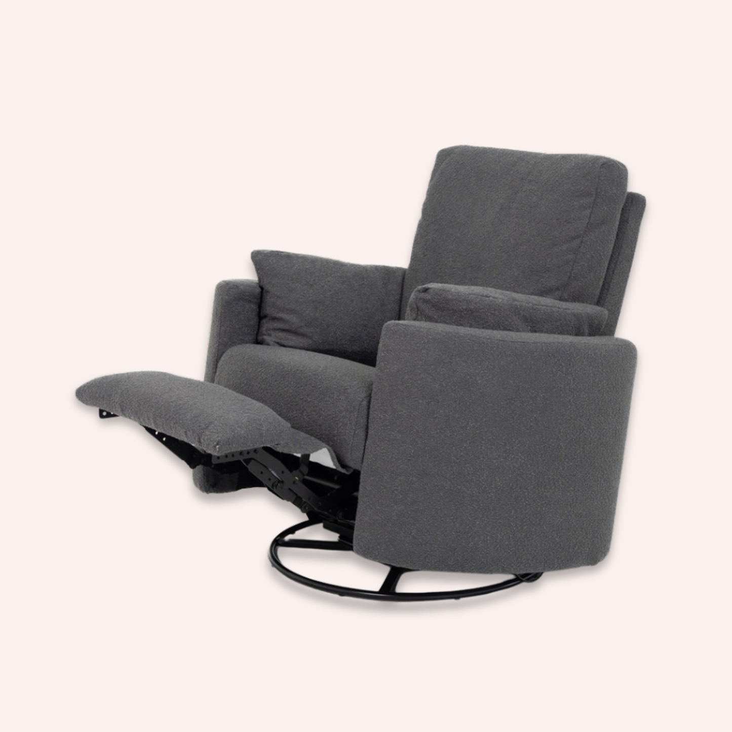 Fluff Mumma Glider Recliner Arm Chair - Steel