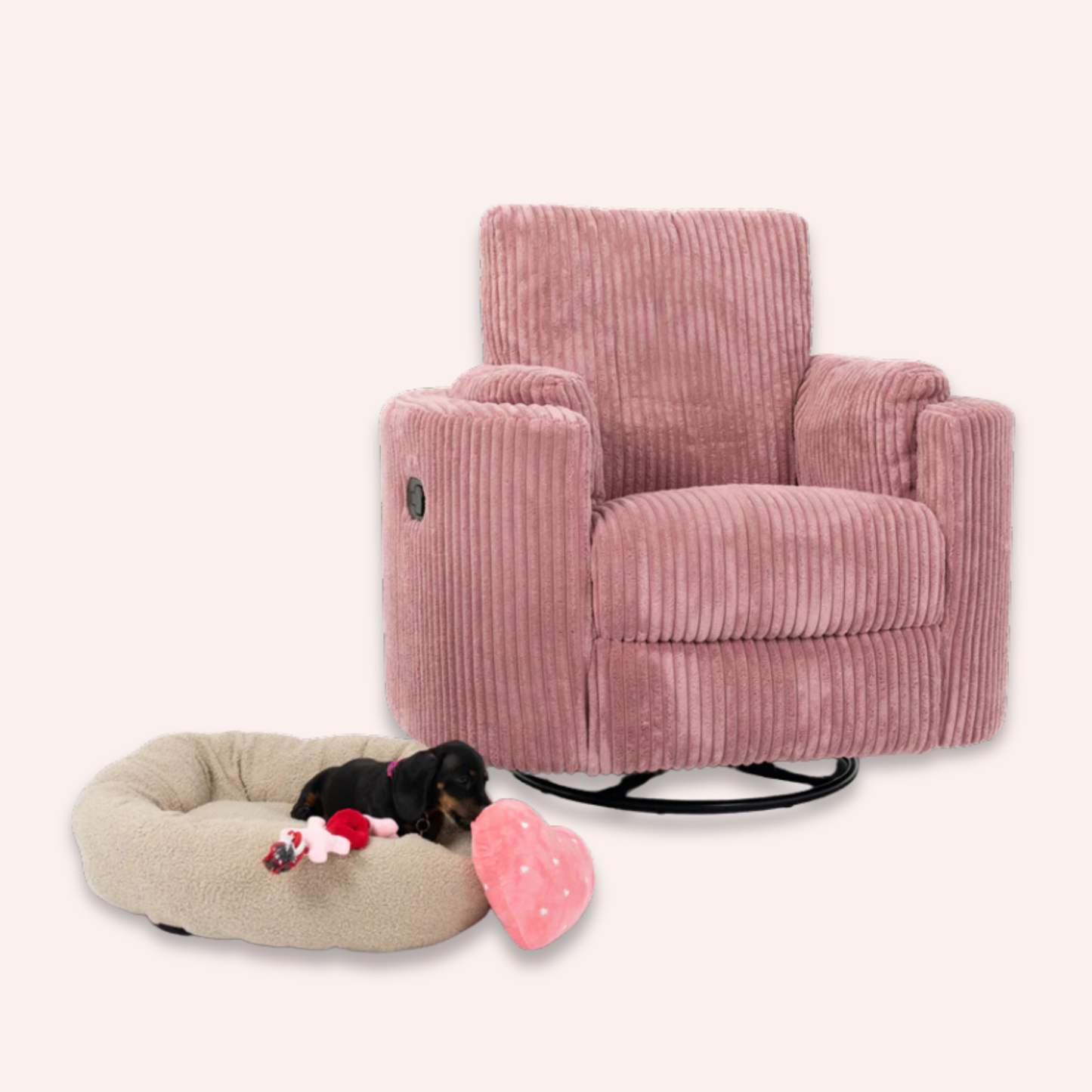Fluff Mumma Glider Recliner Arm Chair - Blush