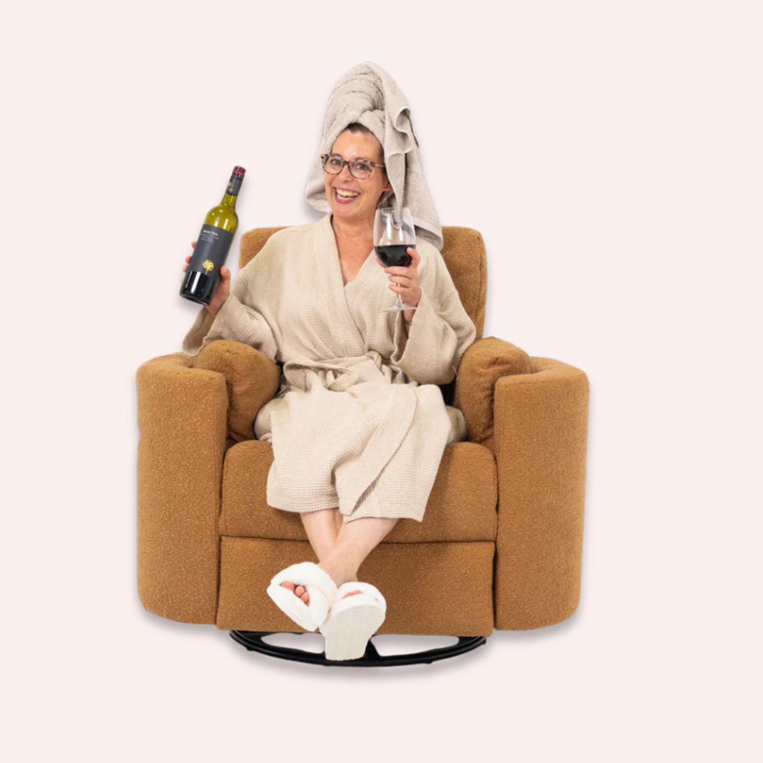 Fluff Mumma Glider Recliner Arm Chair - Ginger