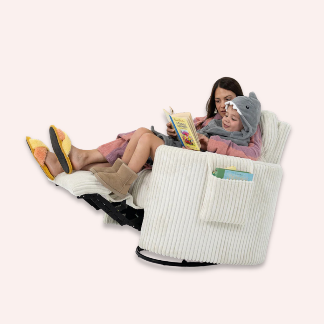 Fluff Mumma Glider Recliner Arm Chair - Off-White