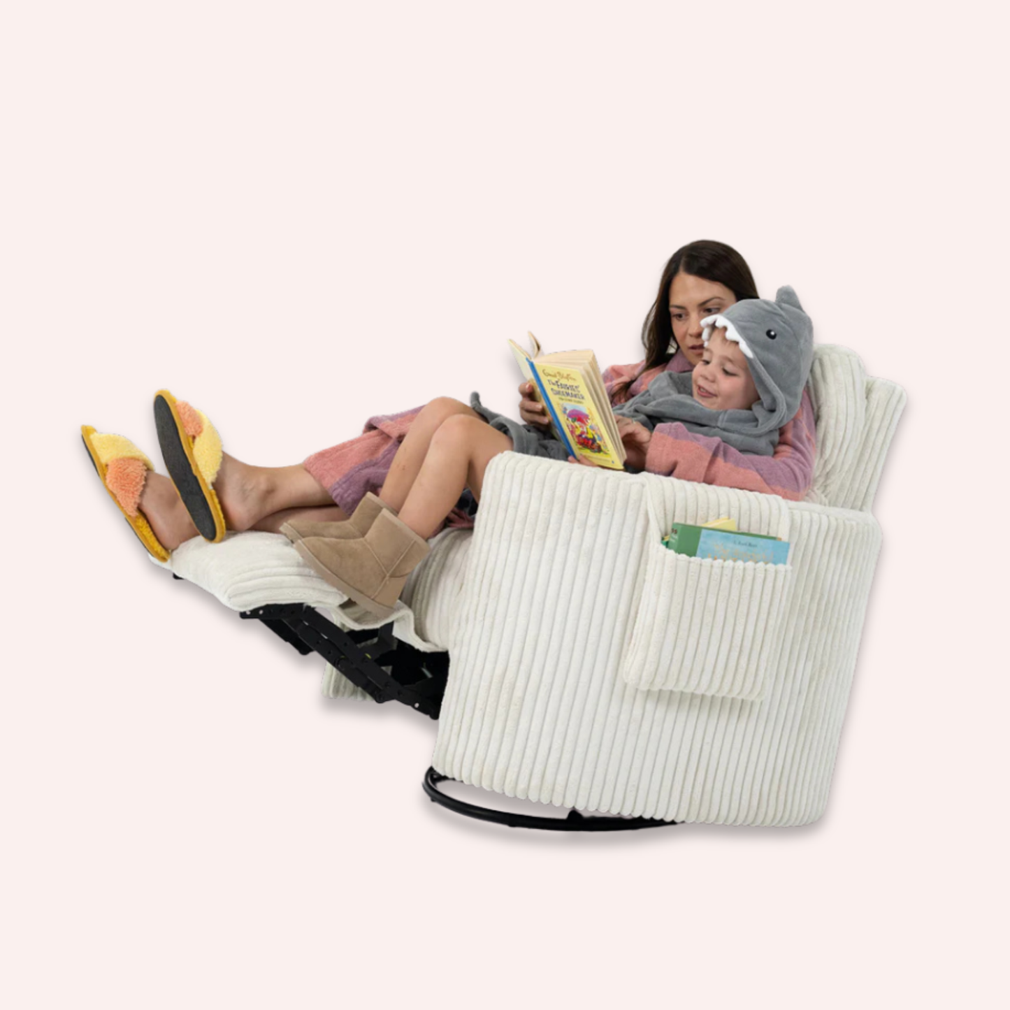 Fluff Mumma Glider Recliner Arm Chair - Off-White