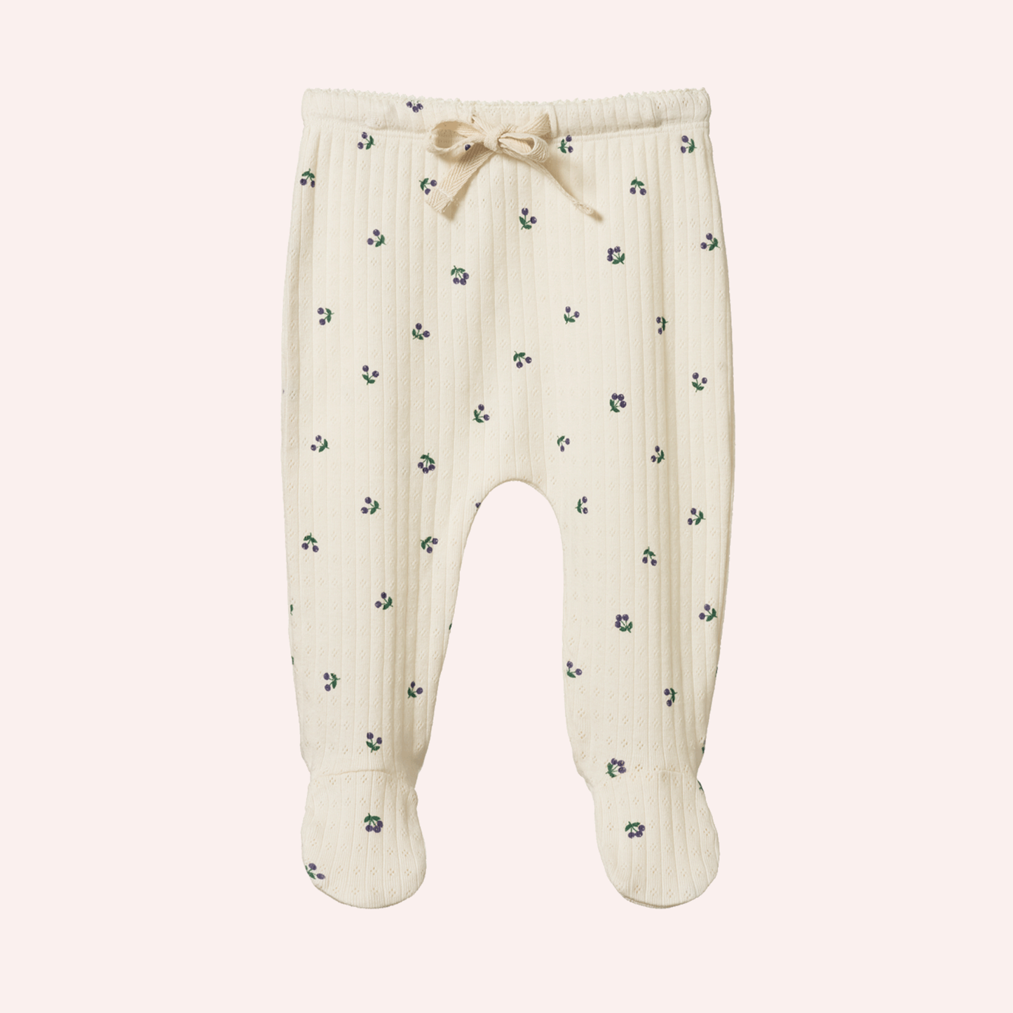 Footed Rompers Pointelle - Winter Berry Print