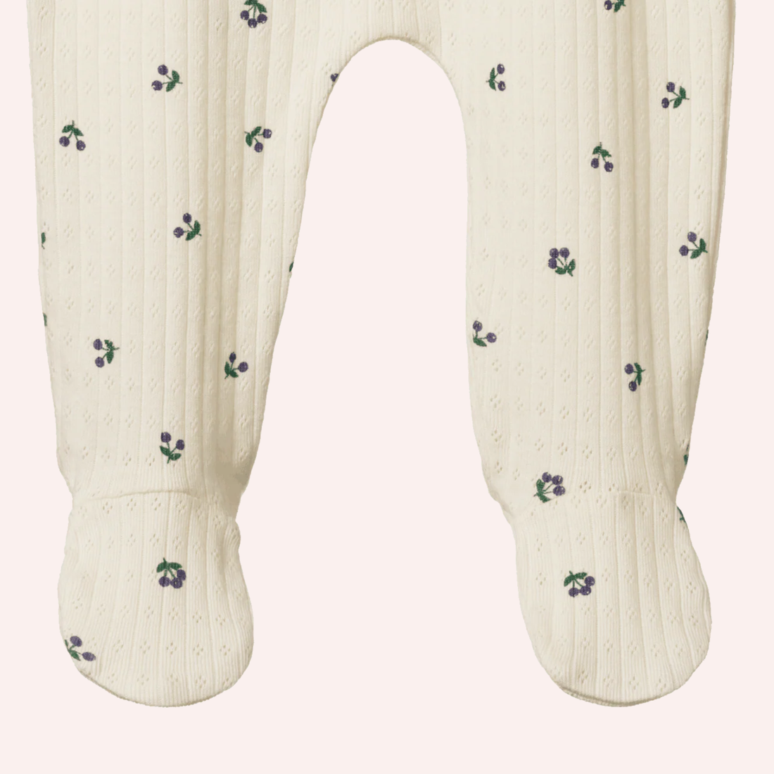 Footed Rompers Pointelle - Winter Berry Print