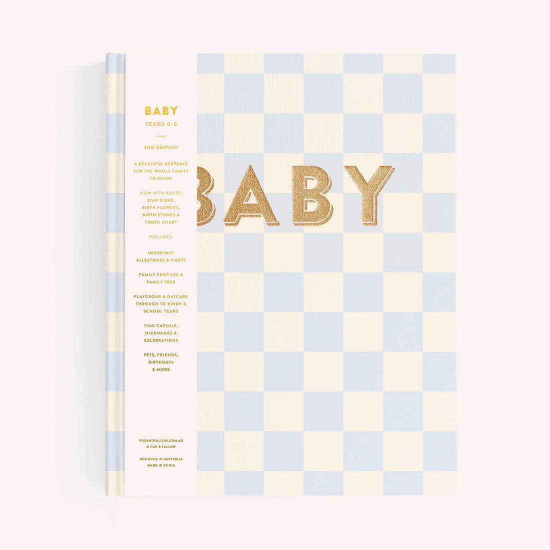 Baby Book - Blue Check