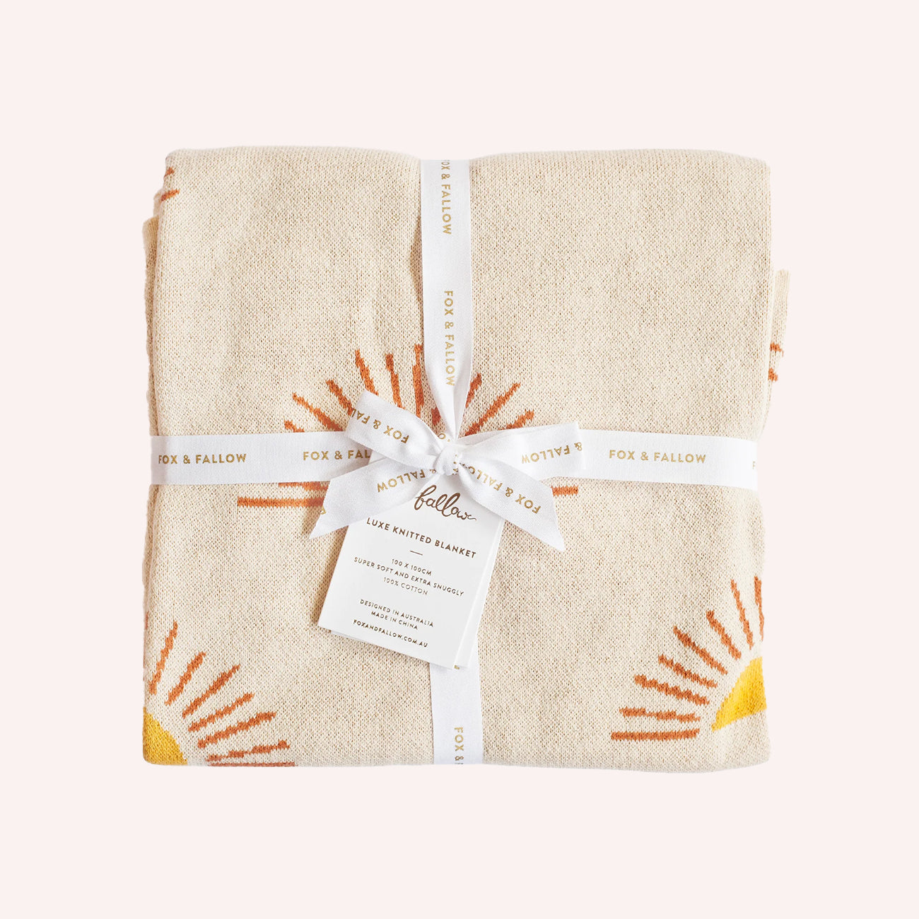 Cotton Baby Blanket - Cream Suns