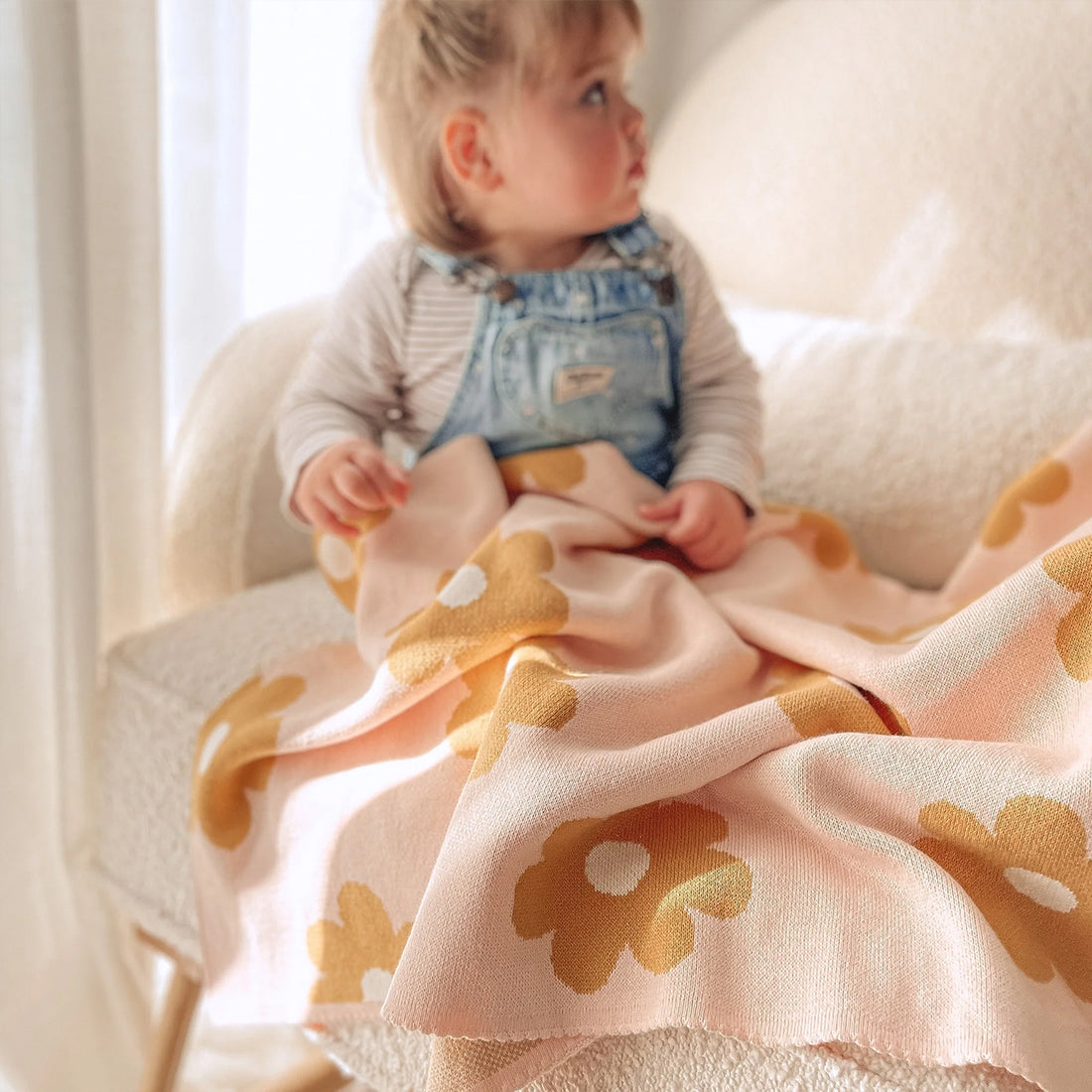 Cotton Baby Blanket - Daisy Chain