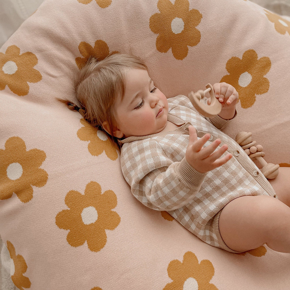 Cotton Baby Blanket - Daisy Chain