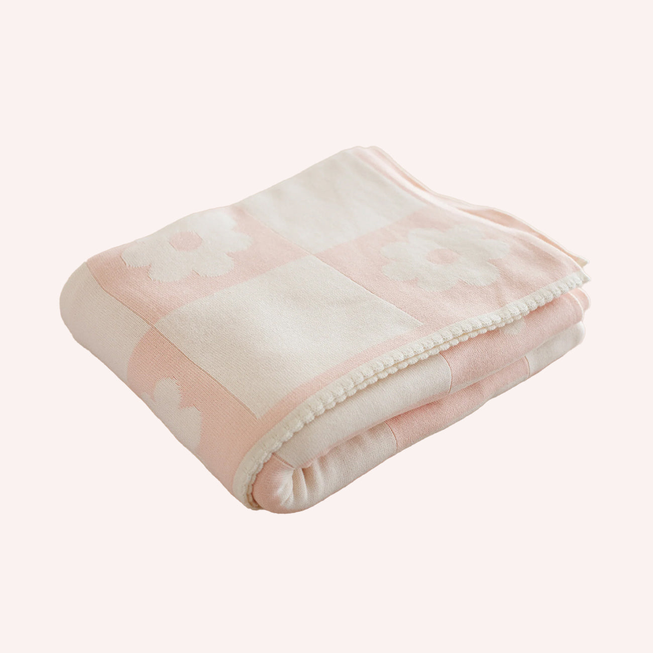 Cotton Baby Blanket - Daisy Grid