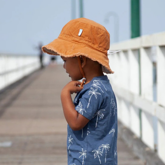 Frayed Bucket Hat - Chestnut