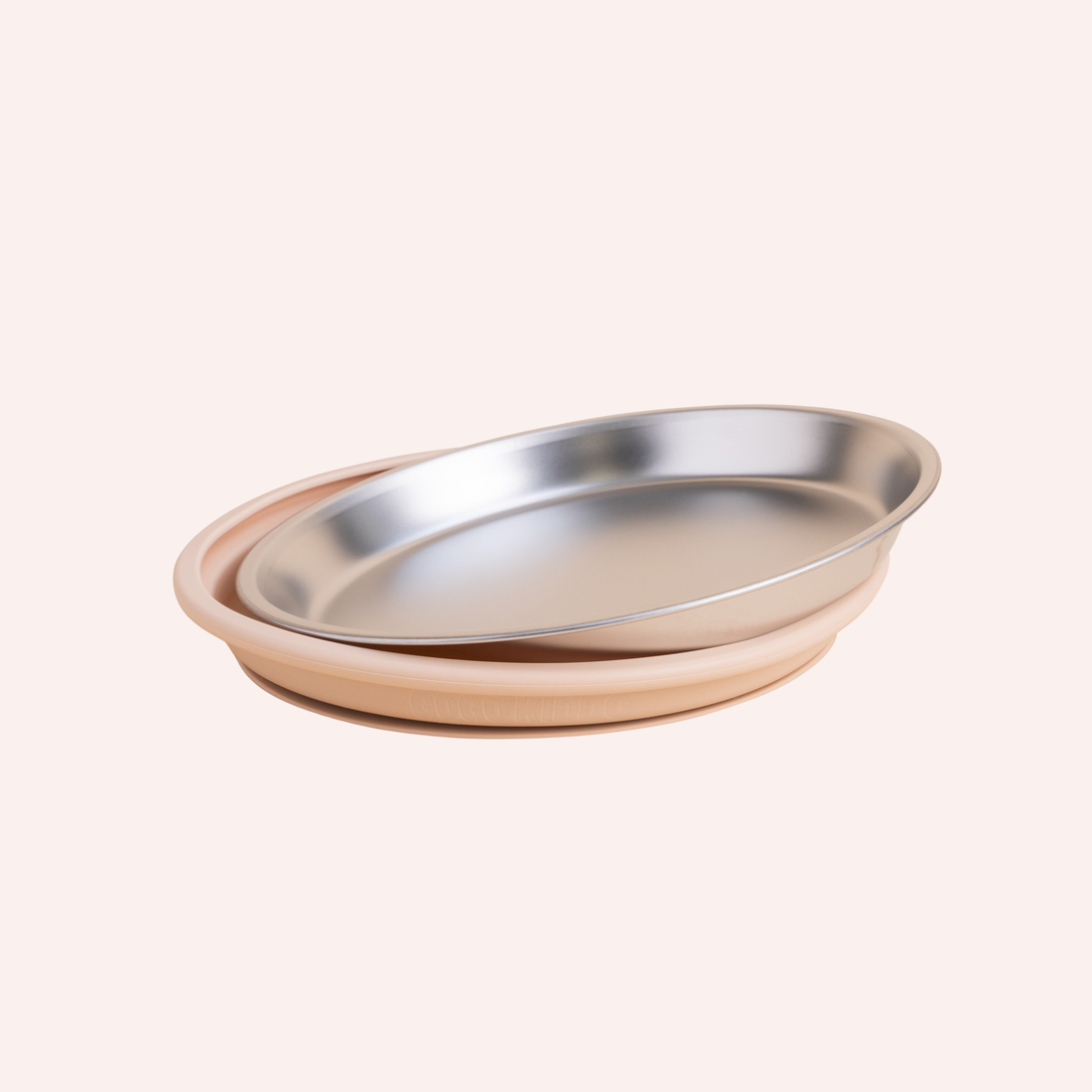 Fun Firsts Stainless Steel Round Plate Duo - Oat