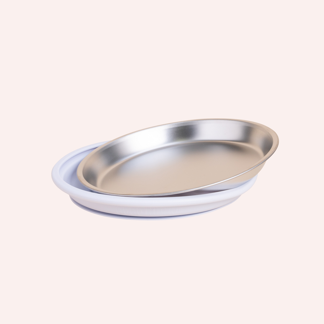 Fun Firsts Stainless Steel Round Plate Duo - Oat