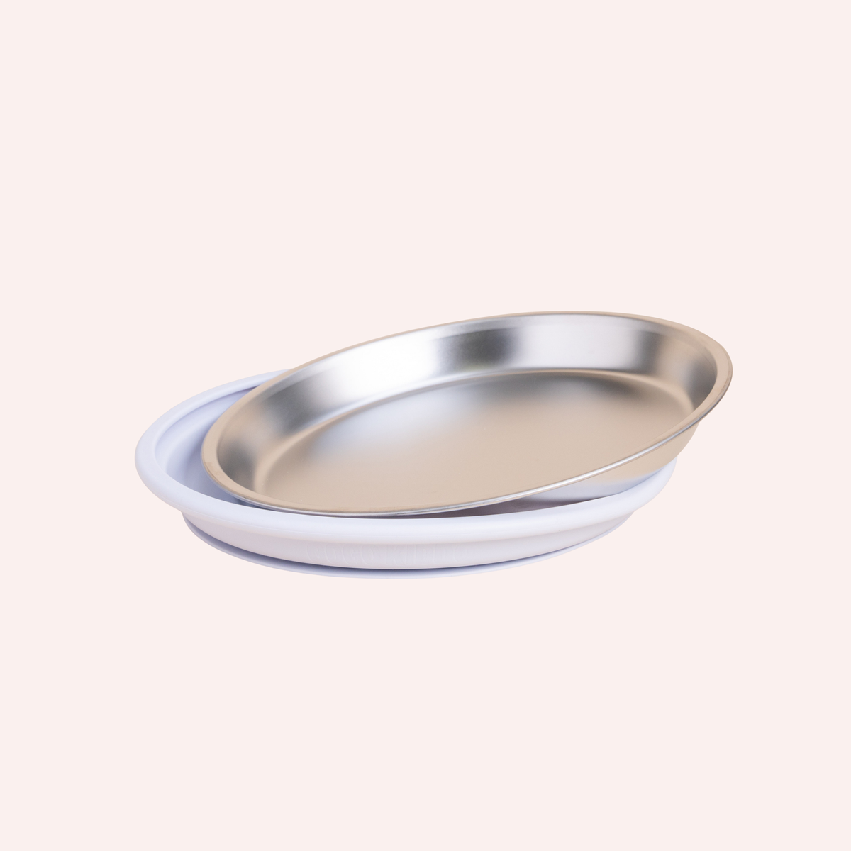 Fun Firsts Stainless Steel Round Plate Duo - Oat