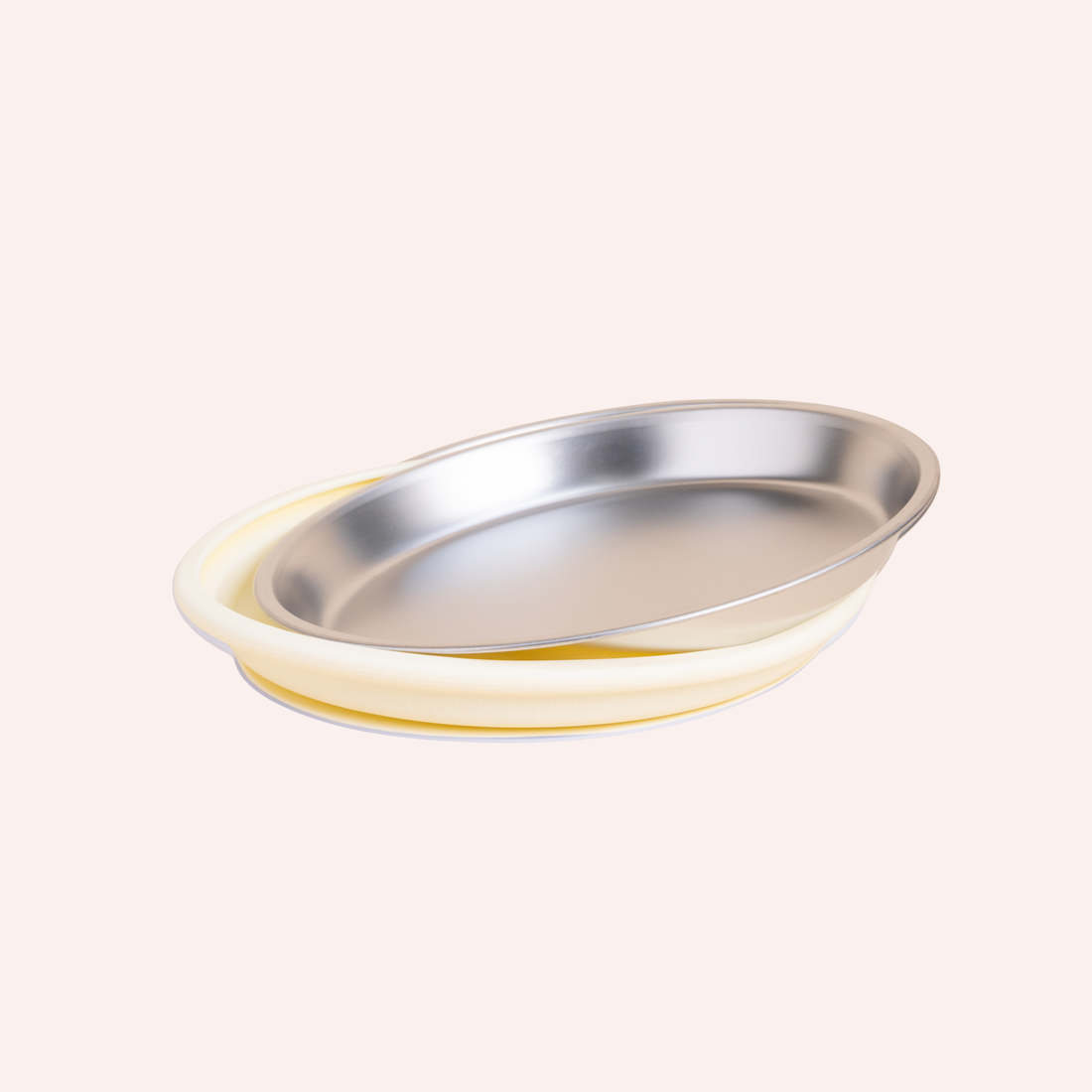 Fun Firsts Stainless Steel Round Plate Duo - Sorbet