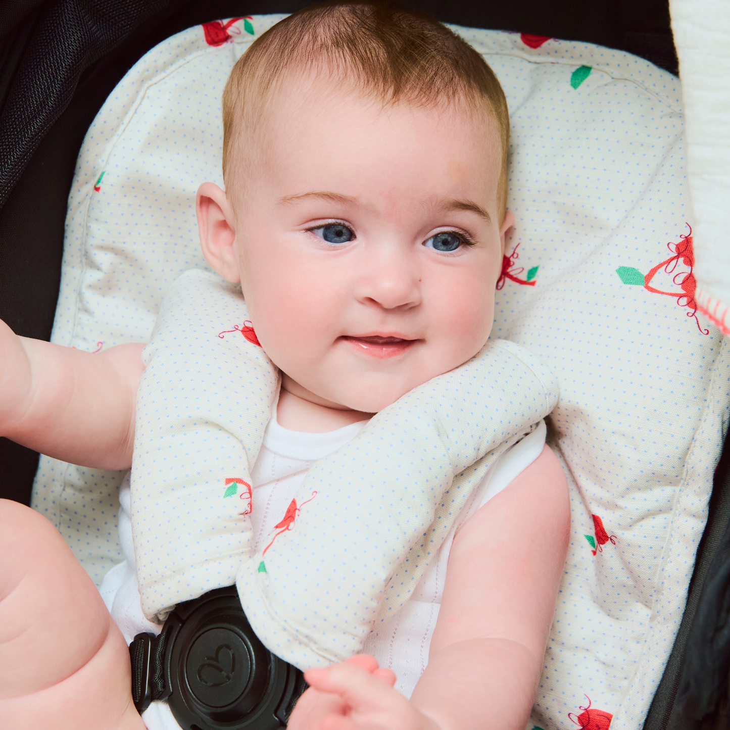 Cosy Pram Liner and Harness Protector - Cherry Chic