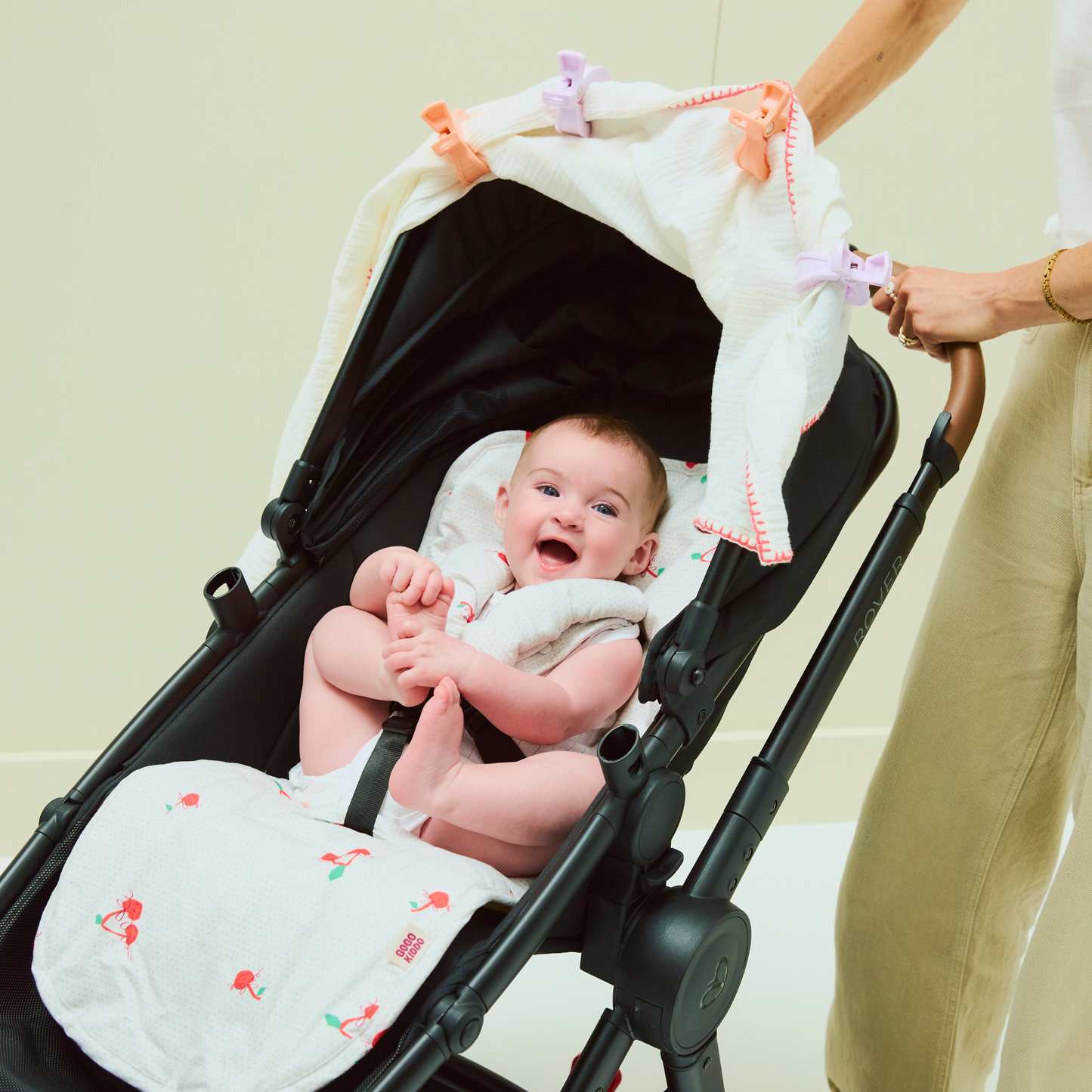 Really Handy Pram and Car Clips 4-Pack - Lilac/Peach