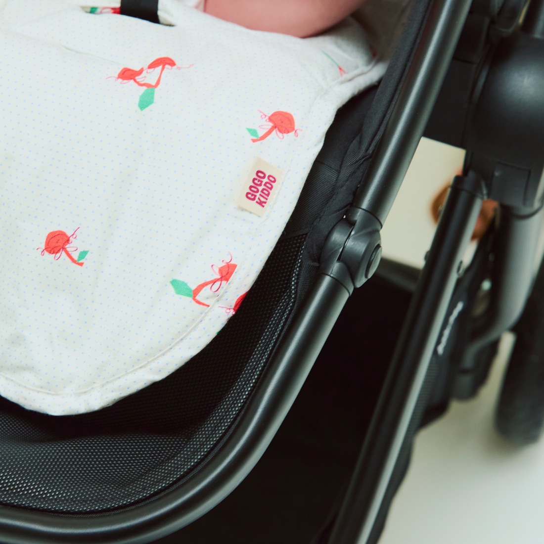 Cosy Pram Liner and Harness Protector - Cherry Chic