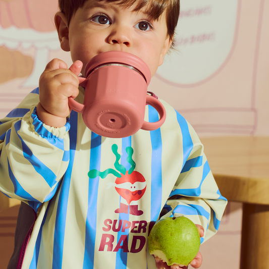 Fun Firsts Stainless Steel Cup with Silicone Sleeve - Terracotta