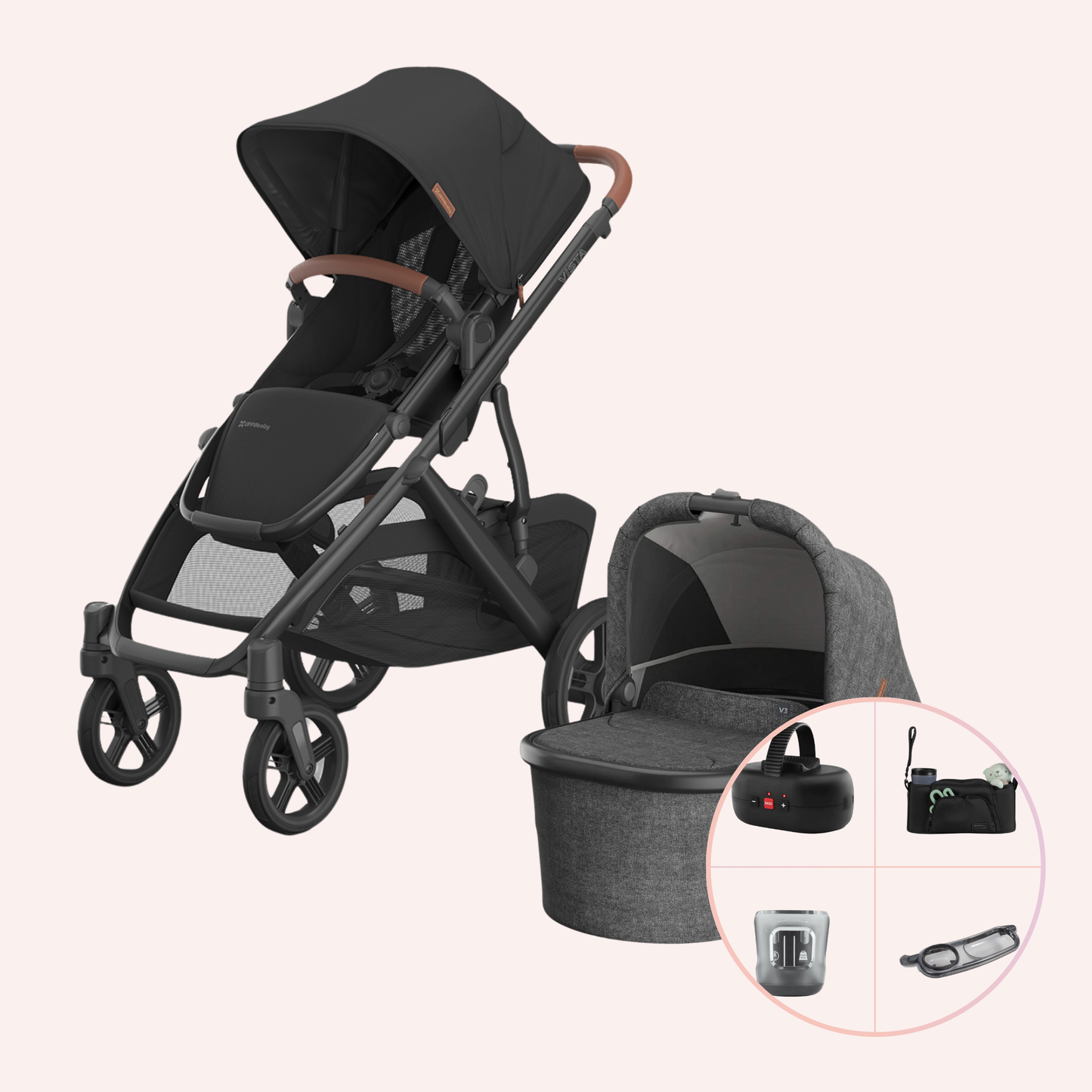 UPPAbaby VISTA V3 Bassinet and Seat Pram - Nori