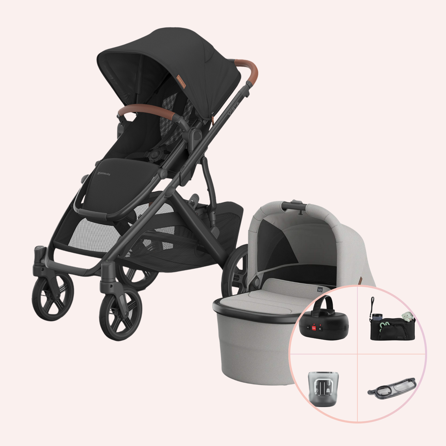 UPPAbaby VISTA V3 Bassinet and Seat Pram - Nori