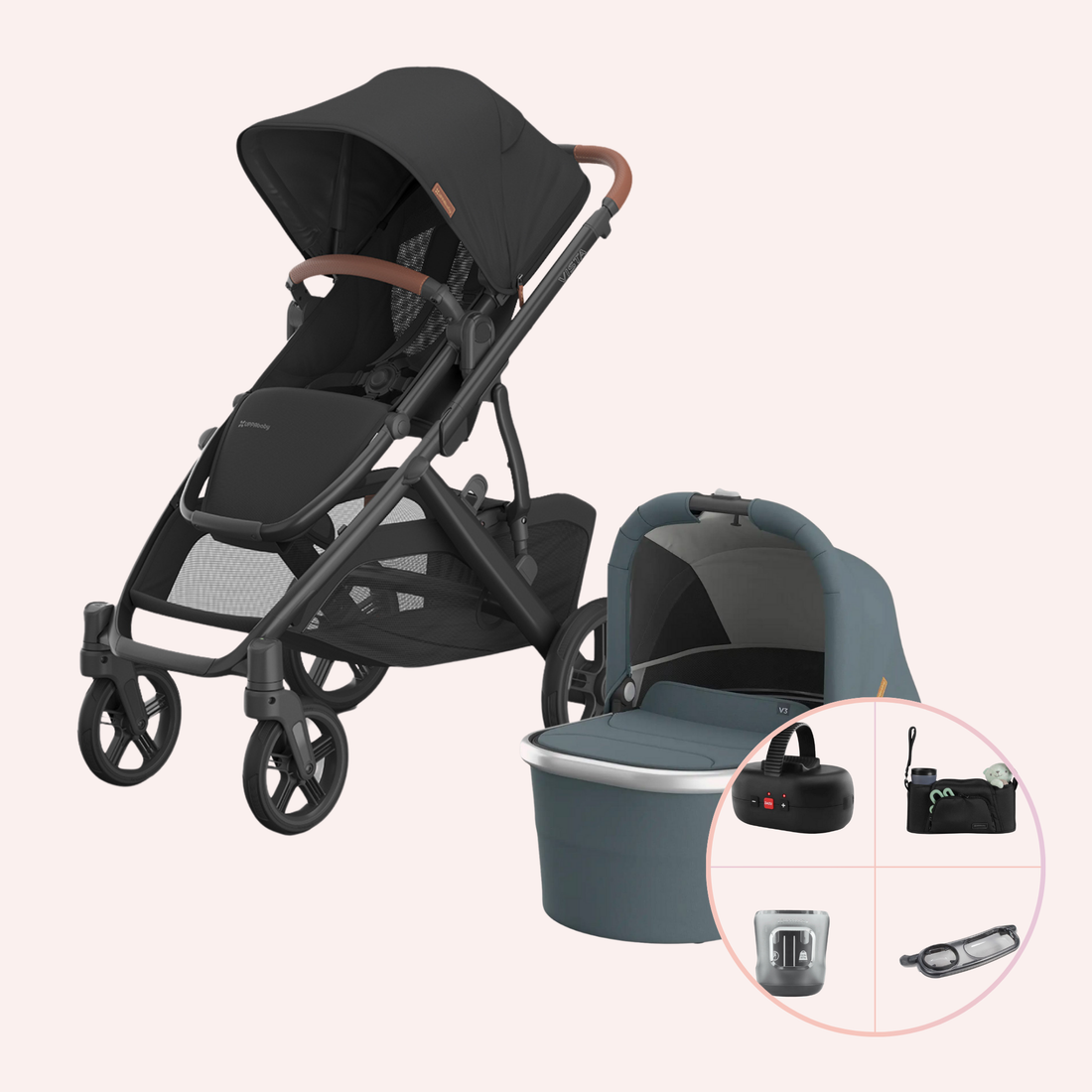 UPPAbaby VISTA V3 Bassinet and Seat Pram - Nori