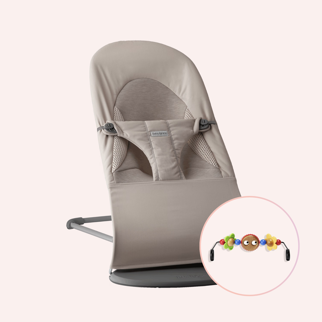 Bouncer Balance Soft Woven/Jersey Tri-Fabric - Sand Grey