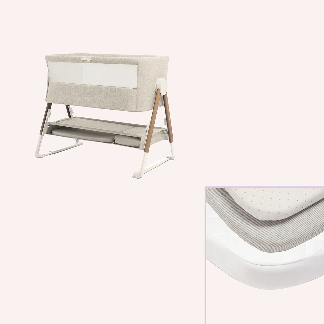 Bedside Crib Lua - Beige