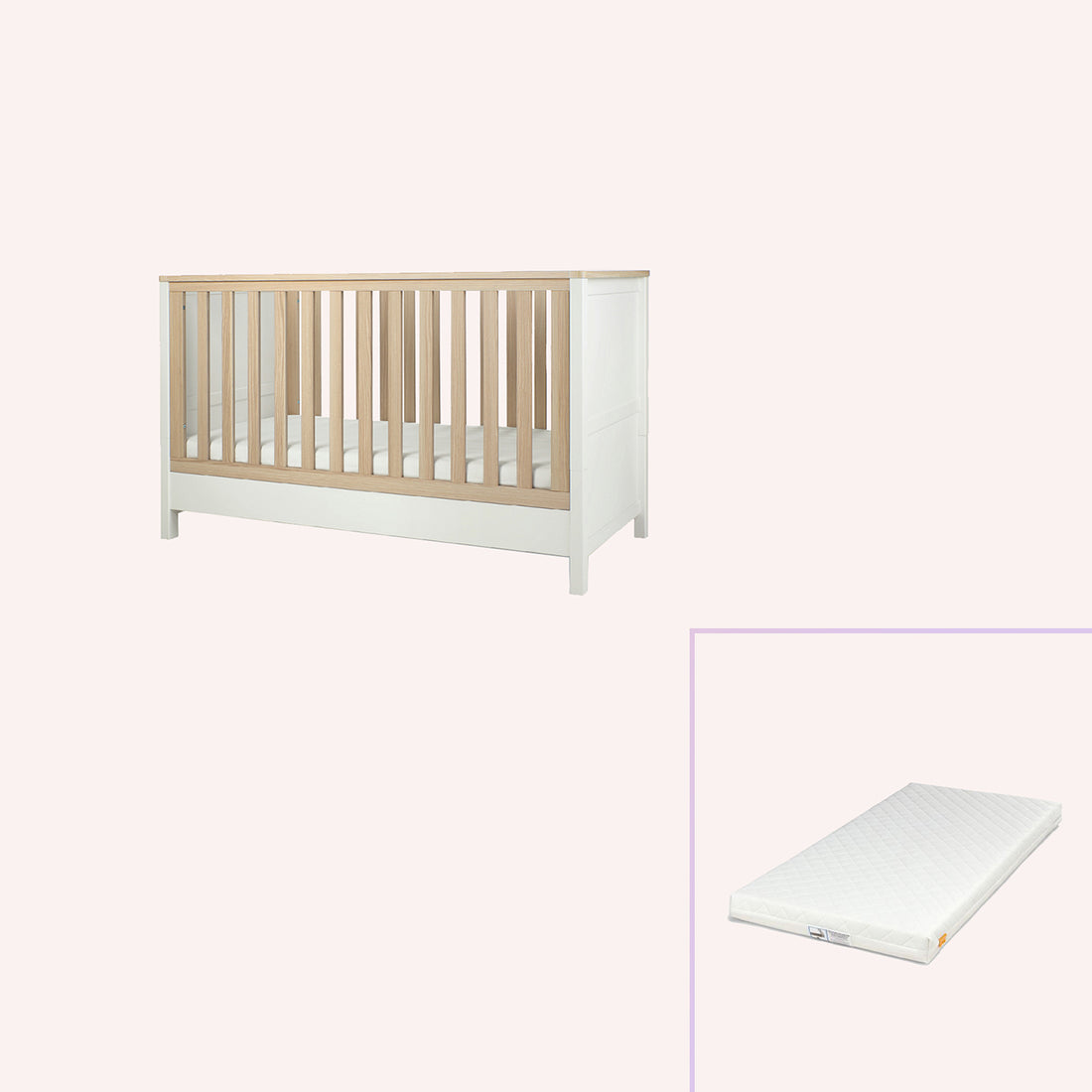 Harwell Cot Bed - White/Natural