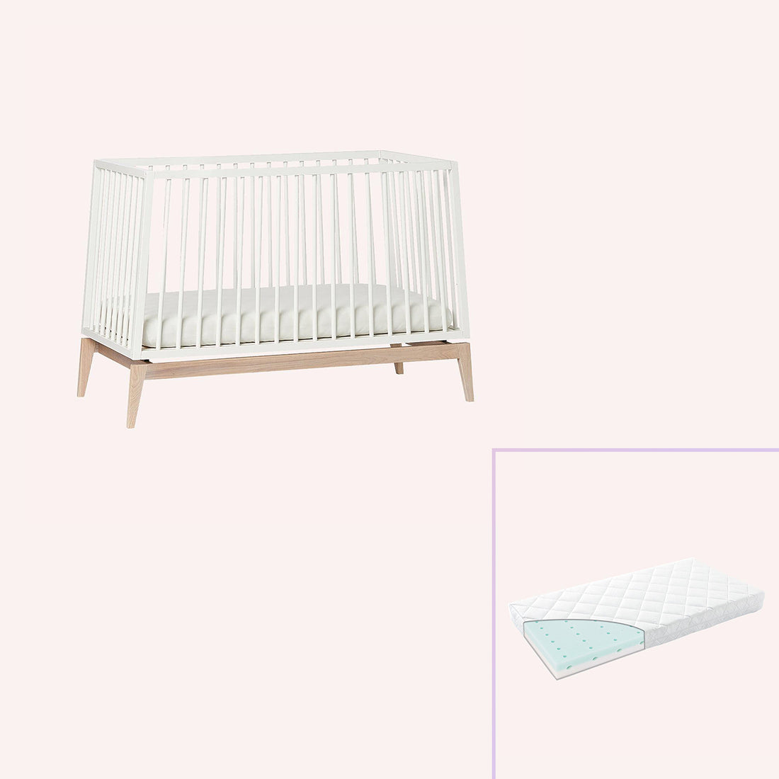 Luna Baby Cot - White 120cm