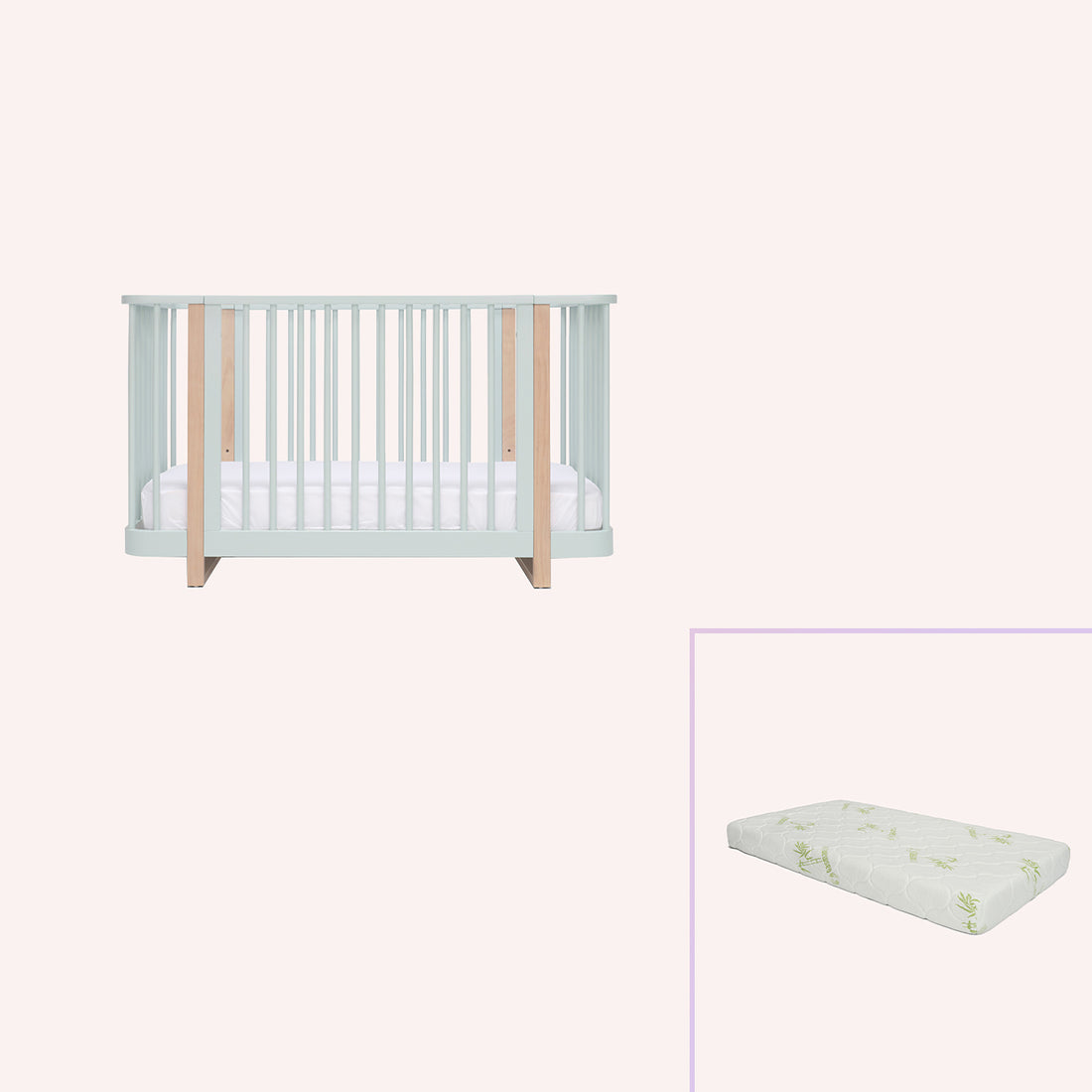 Pisa Cot - Green and Sandstone