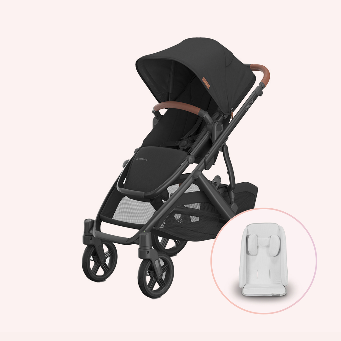 UPPAbaby VISTA V3 Pram with No Bassinet - Charcoal/Saddle (Nori)