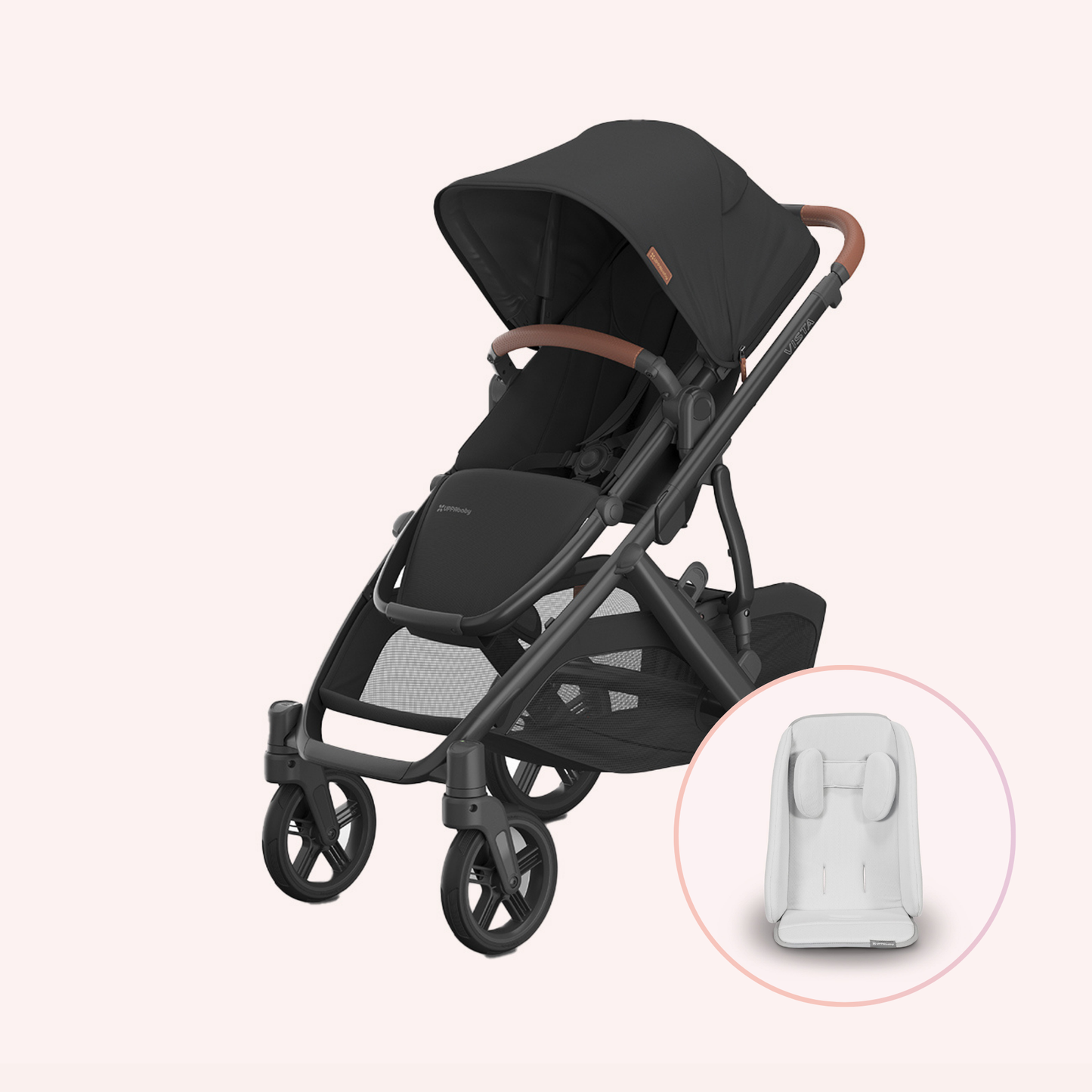 UPPAbaby VISTA V3 Pram with No Bassinet - Charcoal/Saddle (Nori)