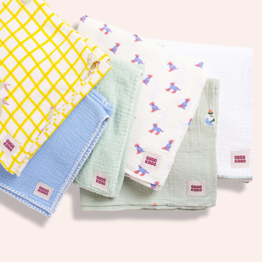 Light and Breathable Muslin Swaddle Duo - Ivory/Sage
