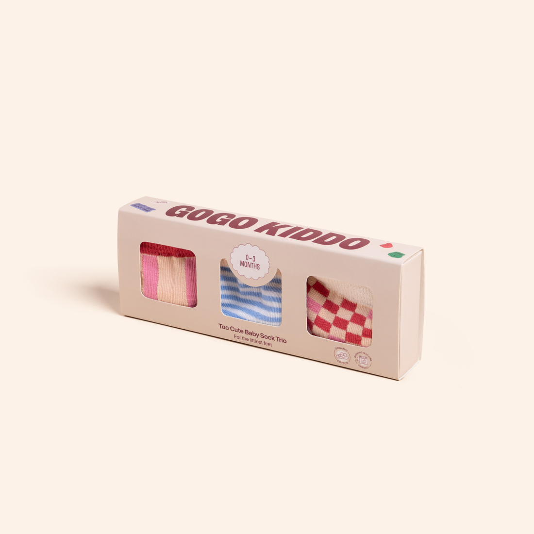 Too Cute Baby Sock Trio - Cherry Chic