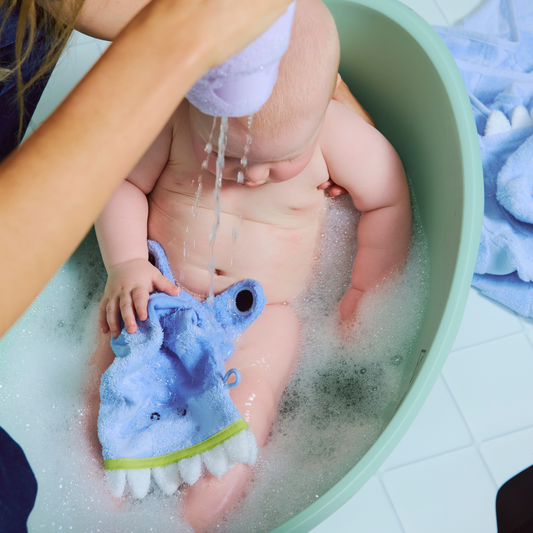 Super Soft Friendly Wash Mitt Duo - Shark Periwinkle
