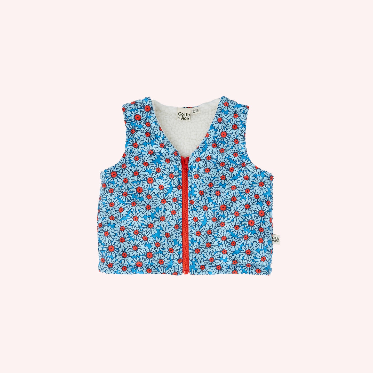 Dixie Daisy Quilted Corduroy Vest - Blue Red