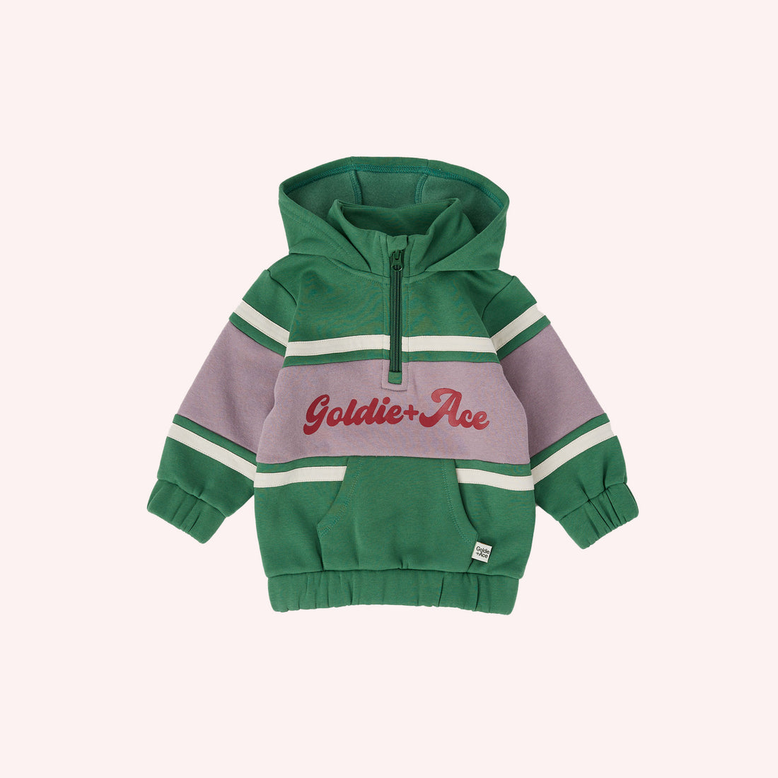 Goldie+Ace Hooded Panel Sweater - Alpine Green