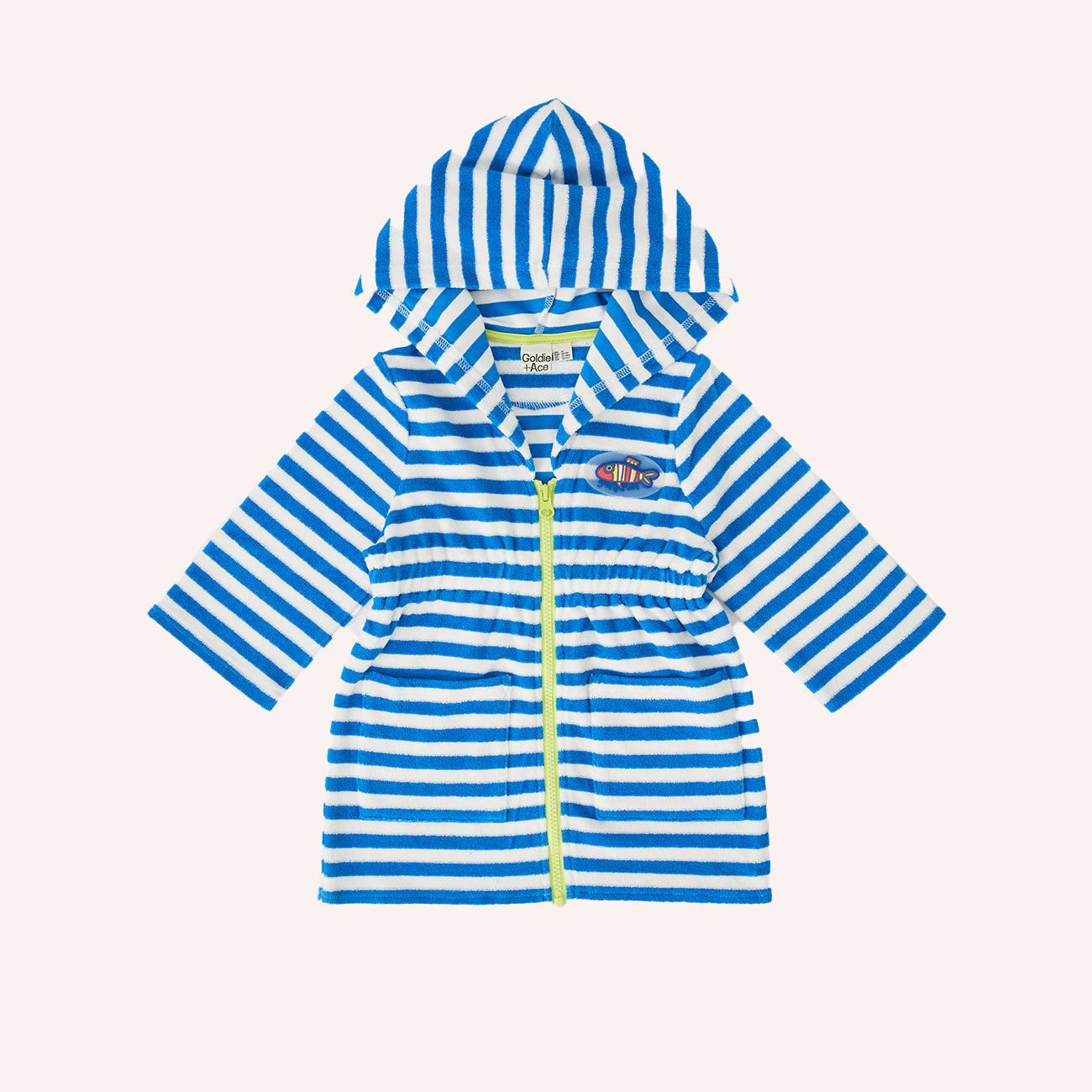 Terry Towelling Cover Up - Azure Blue Stripe