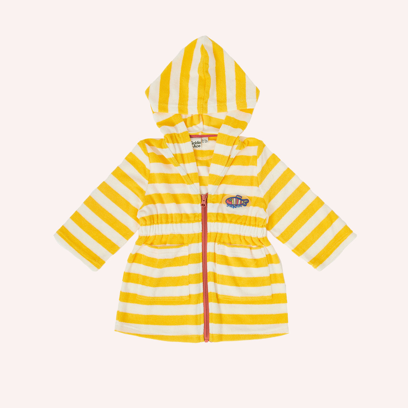 Terry Towelling Cover Up - Lemon Yellow Stripe