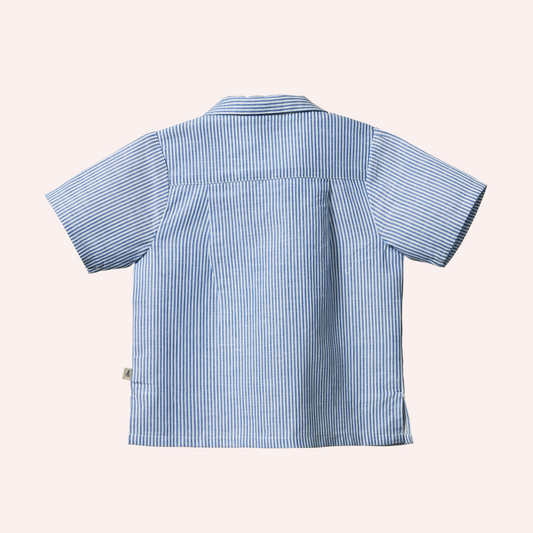 Guthrie Shirt Linen - Blue Stripe