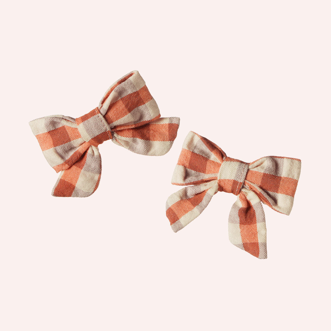 Bow Hair Clips 2 Pack - Dandelion Gingham - Small