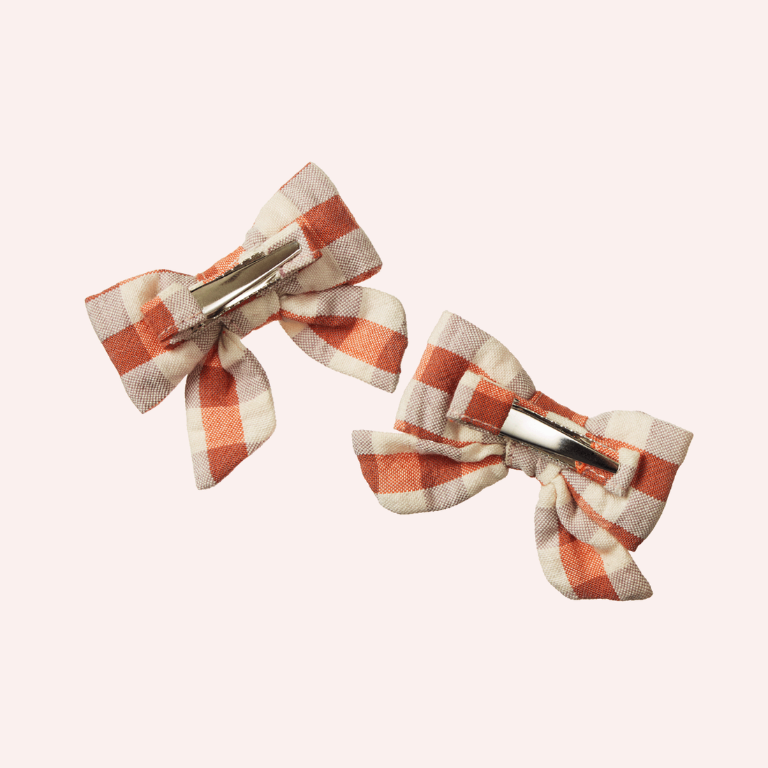 Bow Hair Clips 2 Pack - Dandelion Gingham - Small