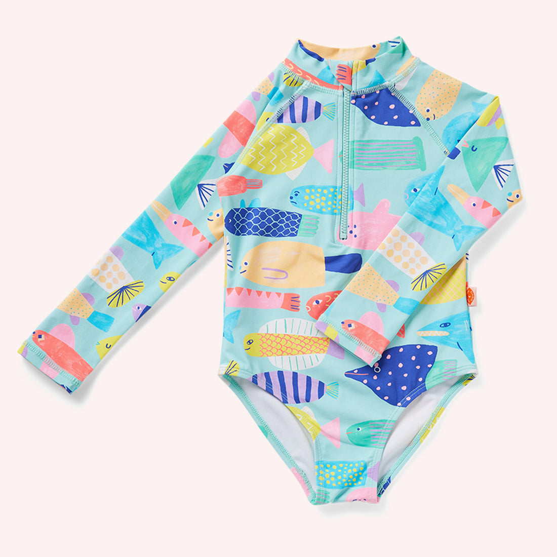 Long Sleeve Zip Bathers - Rainbow Reef