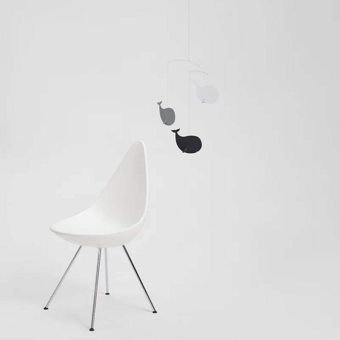 Happy Whales Mobile - Greyscale