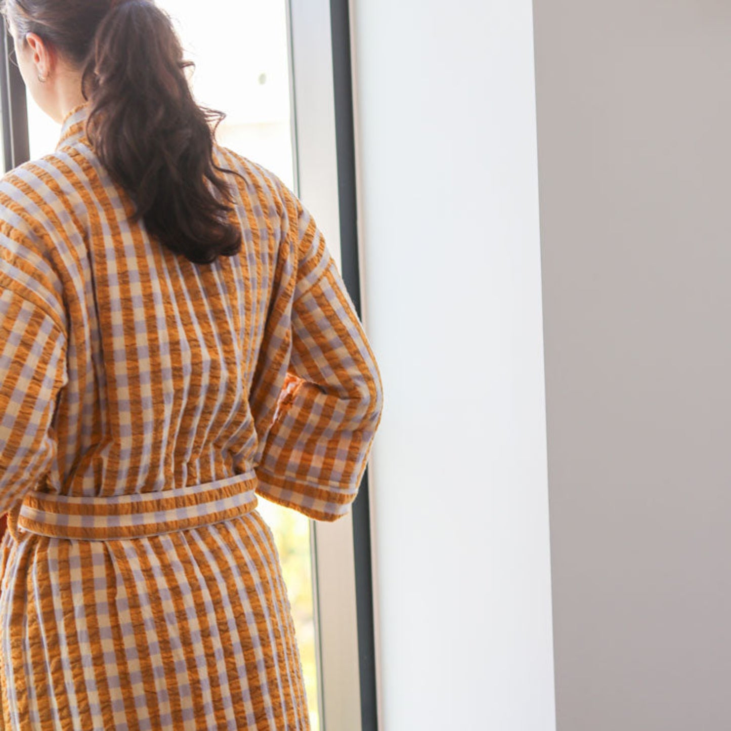 Mango Seersucker Quilted Robe  by Mosey Me
