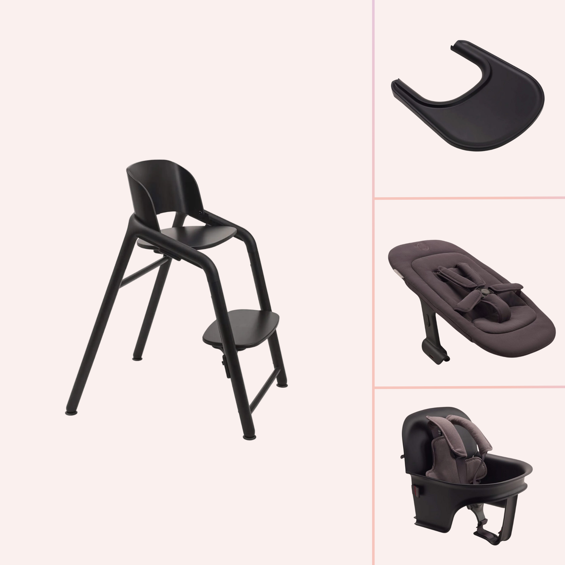 bugaboo high chair newborn Bugaboo Giraffe Newborn to Solids Highchair Bundle - Black by Bugaboo