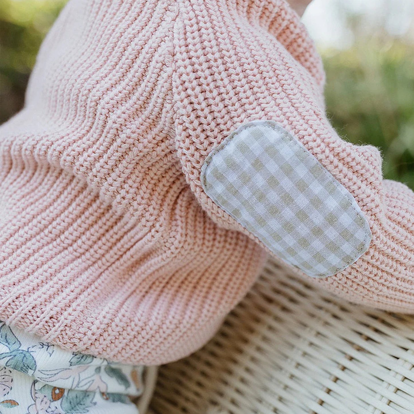 Cable Patch Sweater - Pink