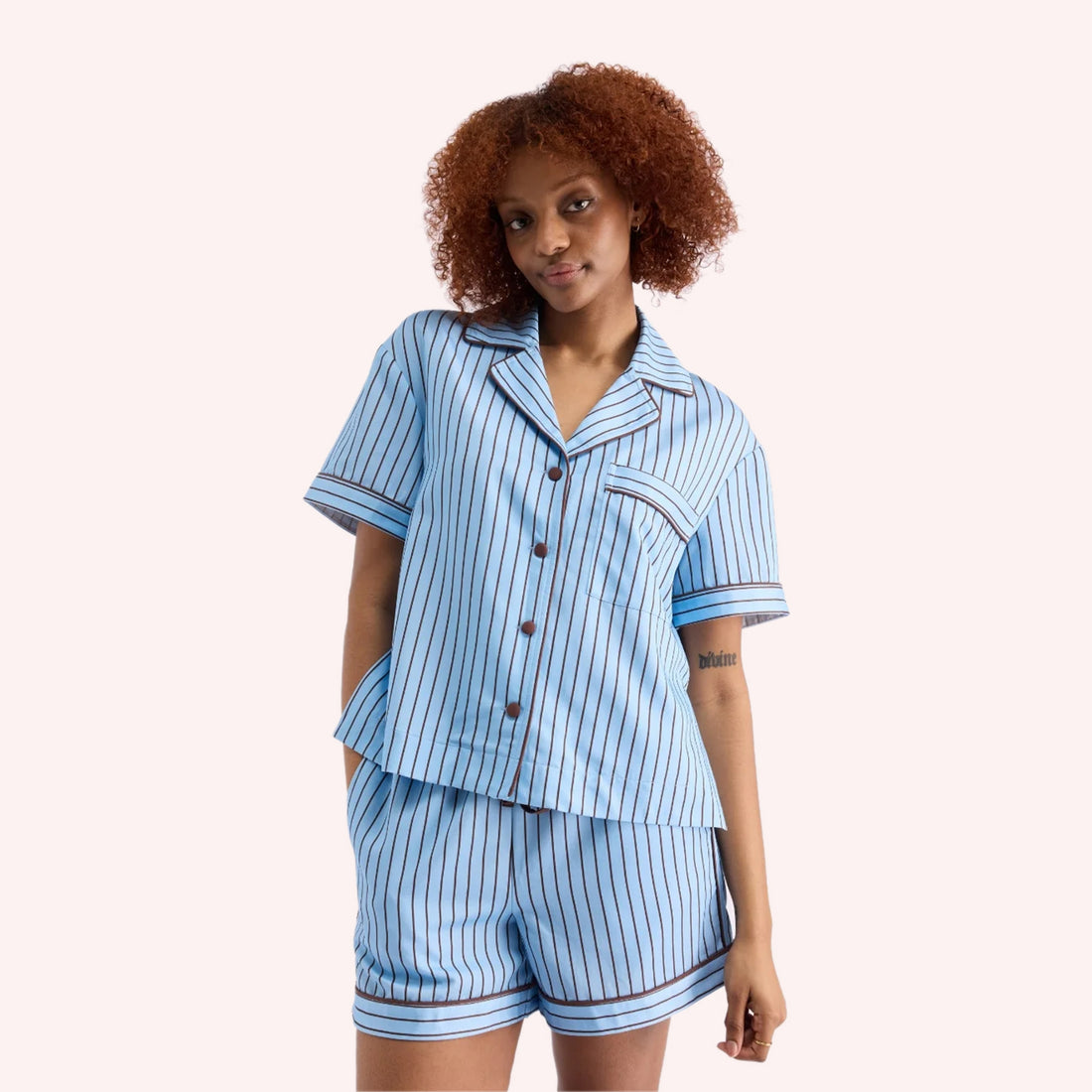 Short Sleeve Shirt - Iced Chocolate Stripes