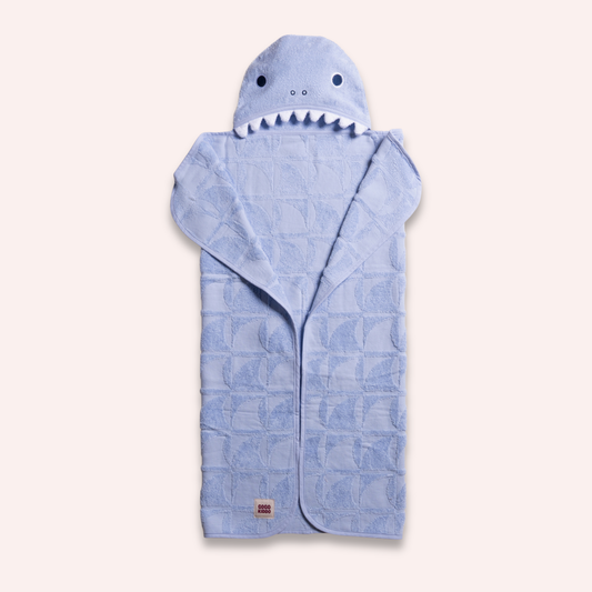 Super Soft Hooded Bath Towel - Shark Periwinkle